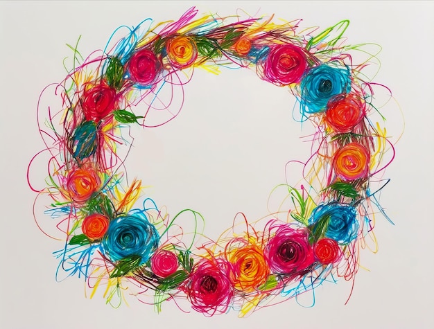 Hoop with embroidered floral pattern