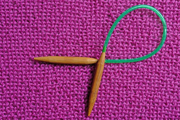 Close up of colorful thread and needle